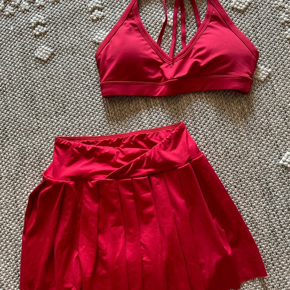 Red Two-Piece Athletic Set